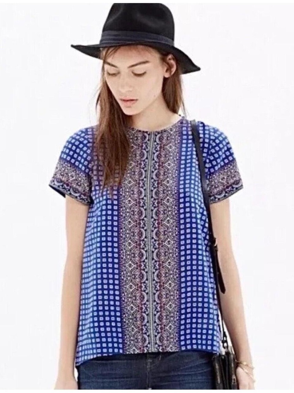 Madewell Short Sleeve Ascot Grid